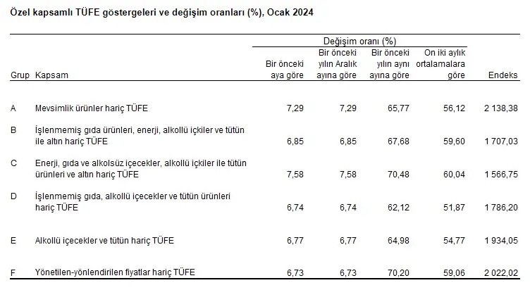 ocak ayı enflasyon
